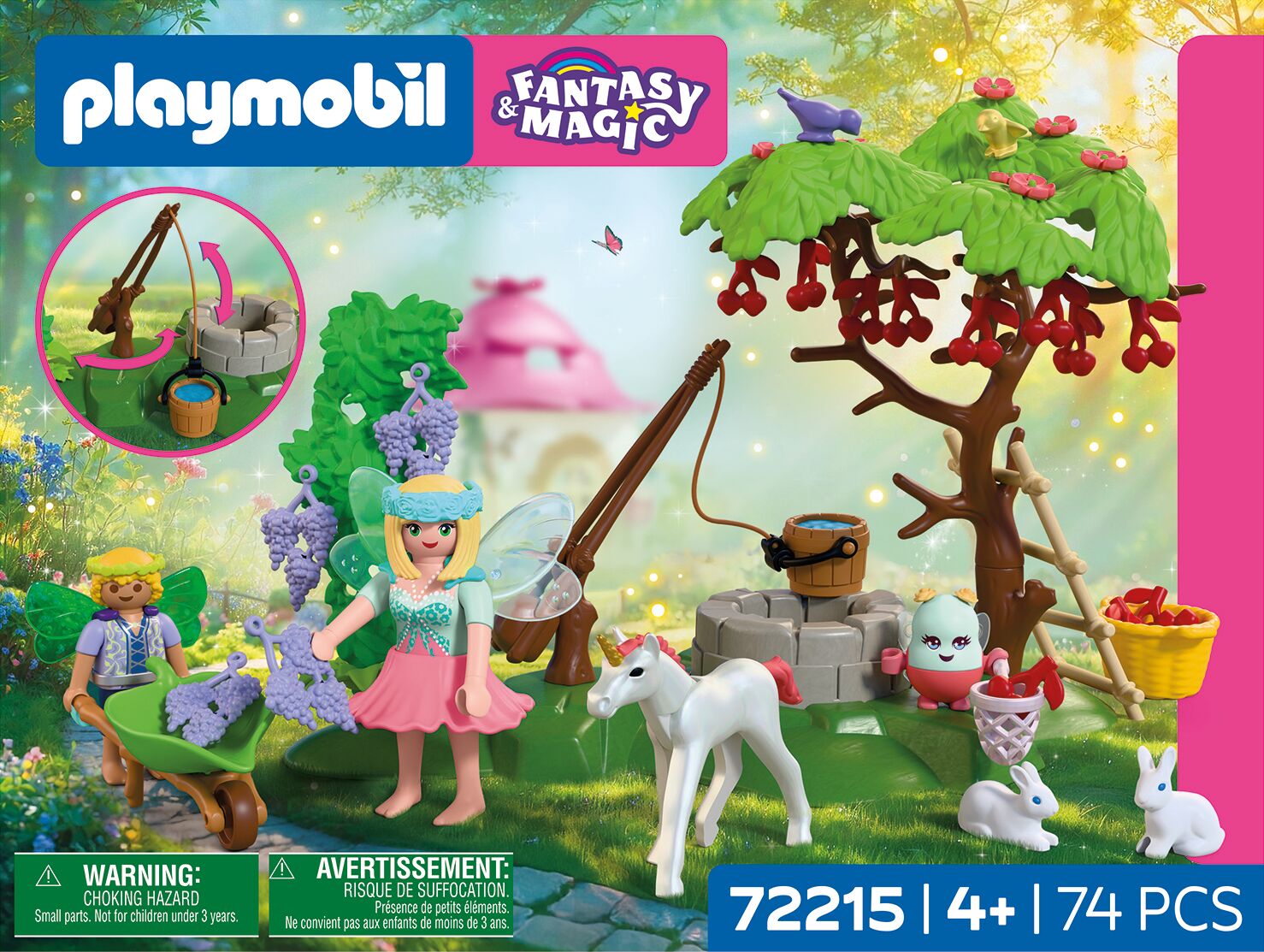 Spielset, Garten/Well, Feenfigur, Pferd, Fruchtkorb