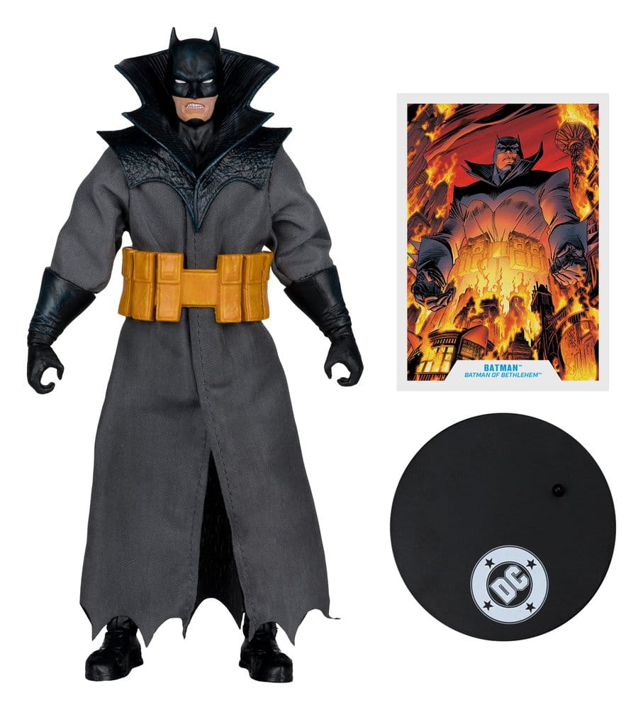 Batman Figur, Actionfigur, Gürtel Gelb, Mantel Grau, Comic-Poster