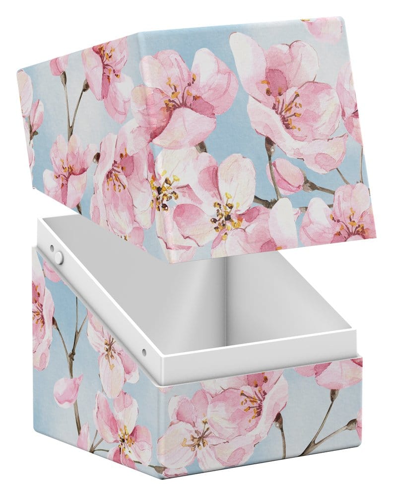 Ultimate Guard: Deckbox Boulder 100+ Floral Places - Cherry Blossom Blumenmuster, Schmuckdose, Aufbewahrungsbox, Kunstpflanzen, Pastellfarben