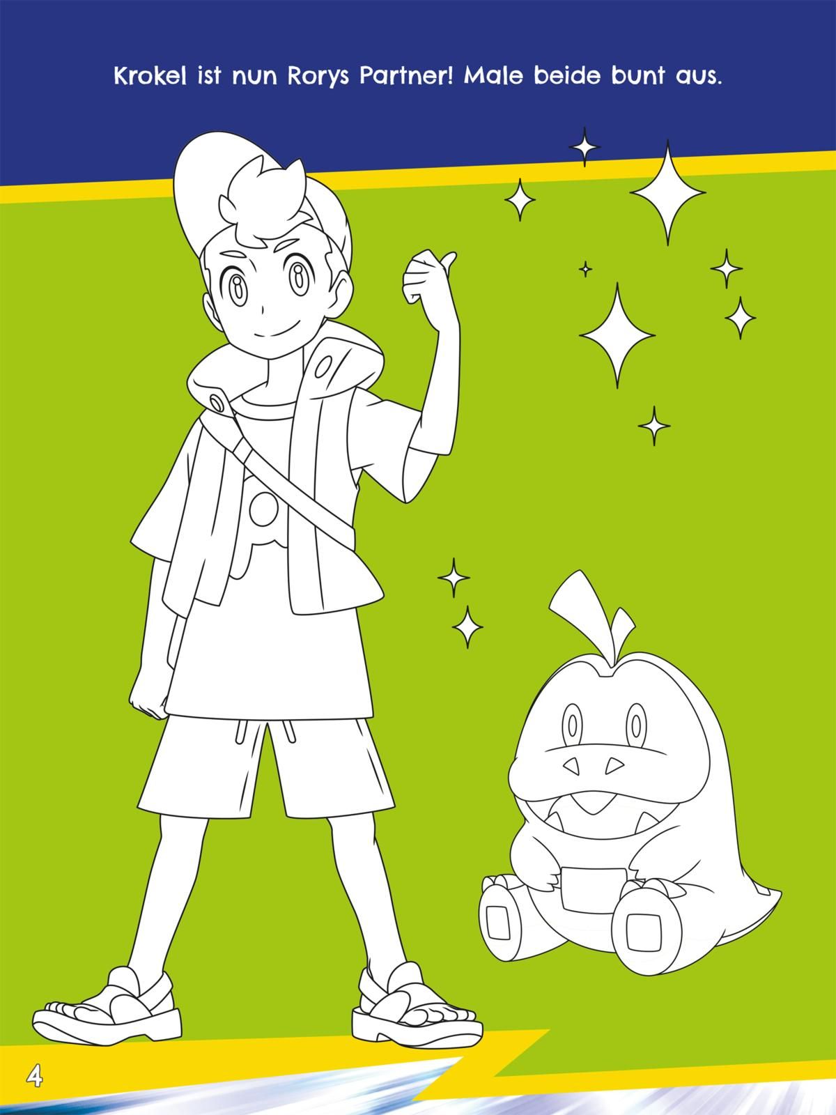Pokémon Mein Sticker- und Malspaß boy, sneakers, shorts, hoodie, creature, dinosaur, pumpkin, illustration, cartoon, lineart