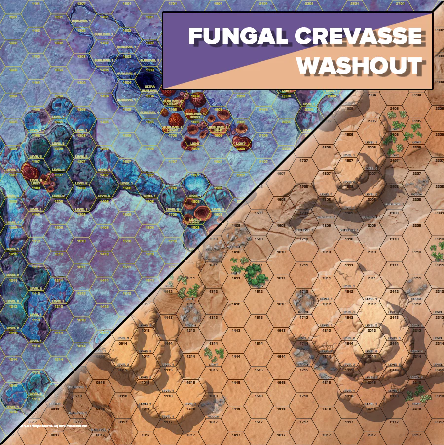 Battletech: Battlemat Alien Worlds - Fungal Crevasse / Washouts