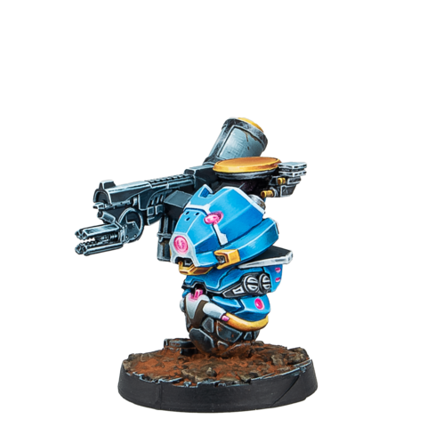 Miniatur, Figur, Roboter, Blau, Waffe