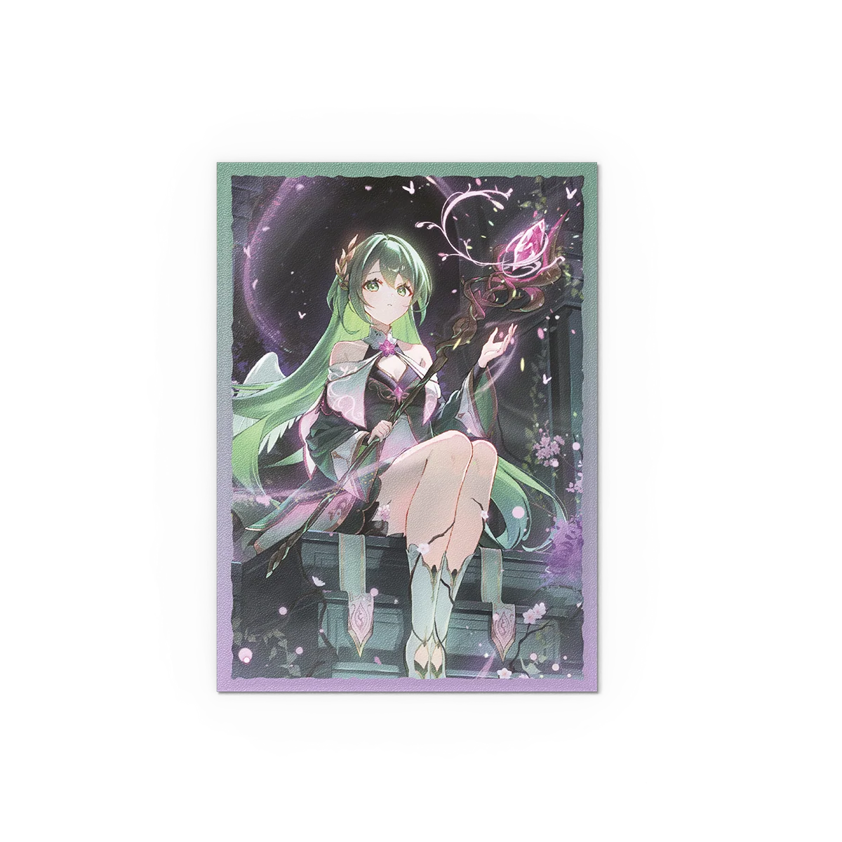 illustration, anime, Prinzessin, grüne Haare, magischer Stab
