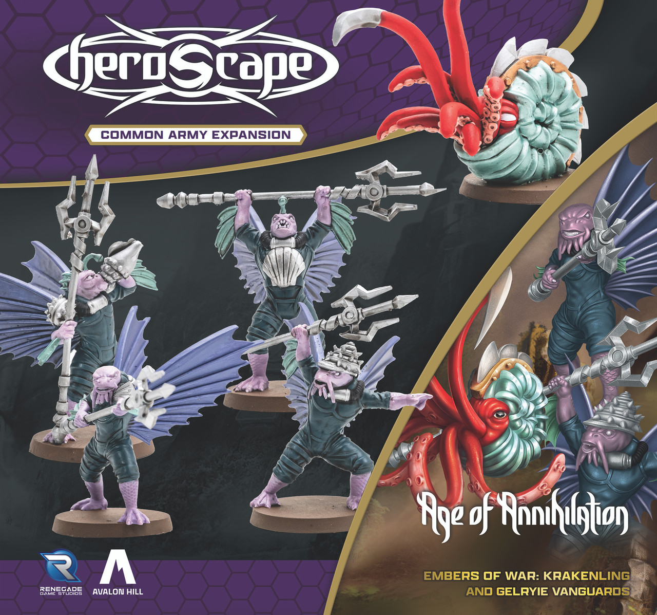 HeroScape: Krakenling & Gelryie Vanguards Army Expansion Werbung, Plakat, Person, Buch, Comics