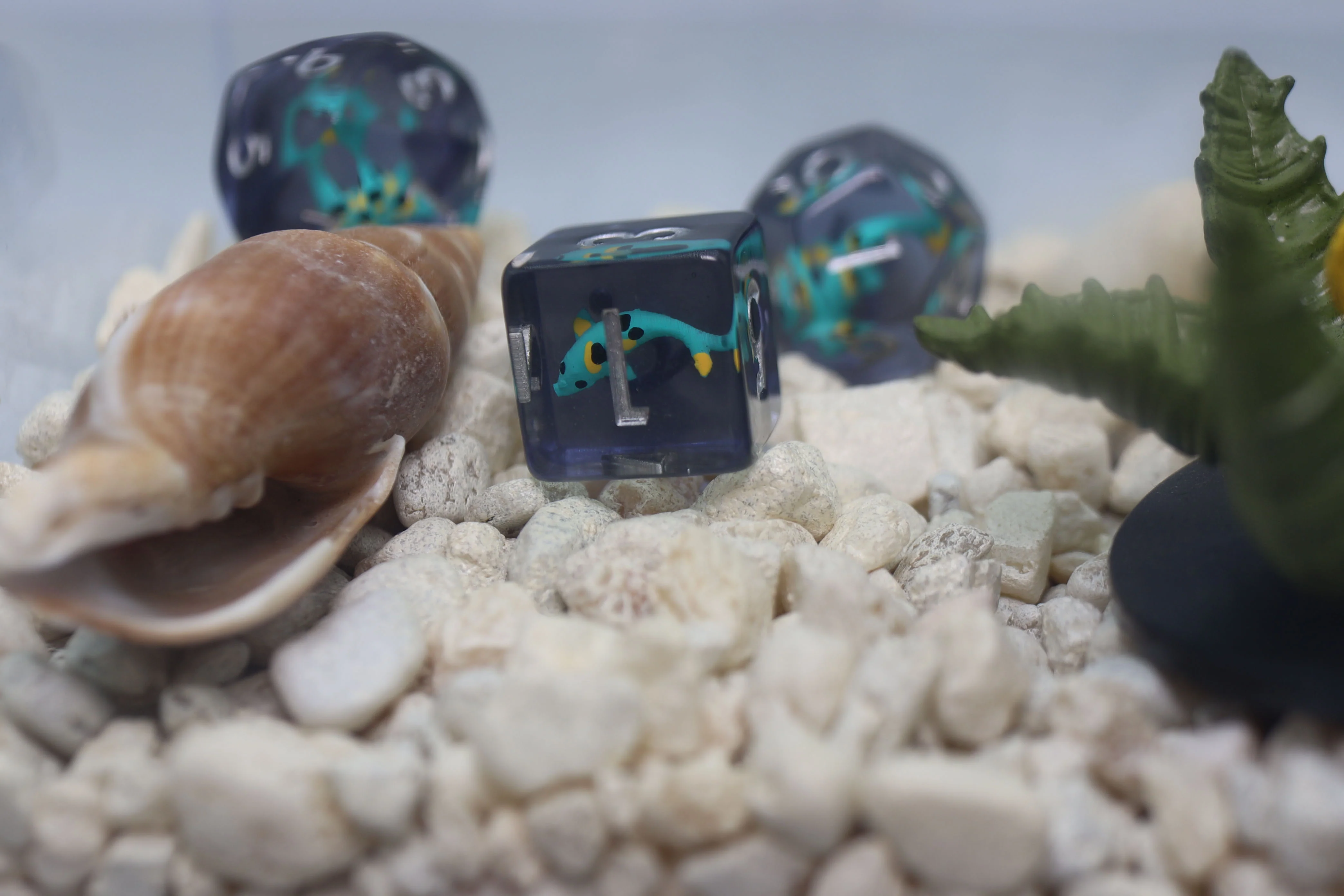 Polyhedral Dice Set: Turquoise Koi (7)