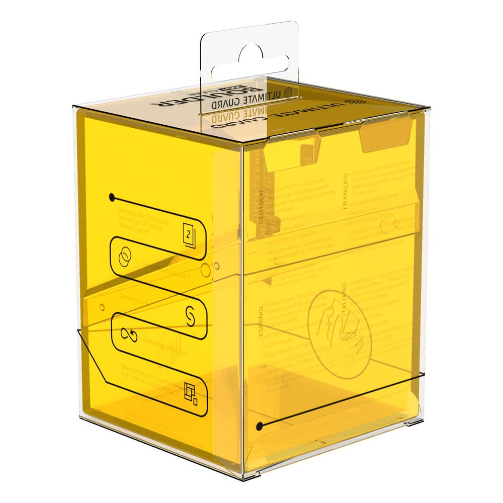 Ultimate Guard: Deckbox Boulder 100+ Clear Amber (gelb)