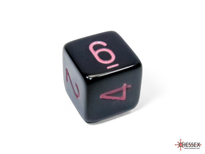 Würfel: 7er-Würfelset "Opaque" (Black/Pink)