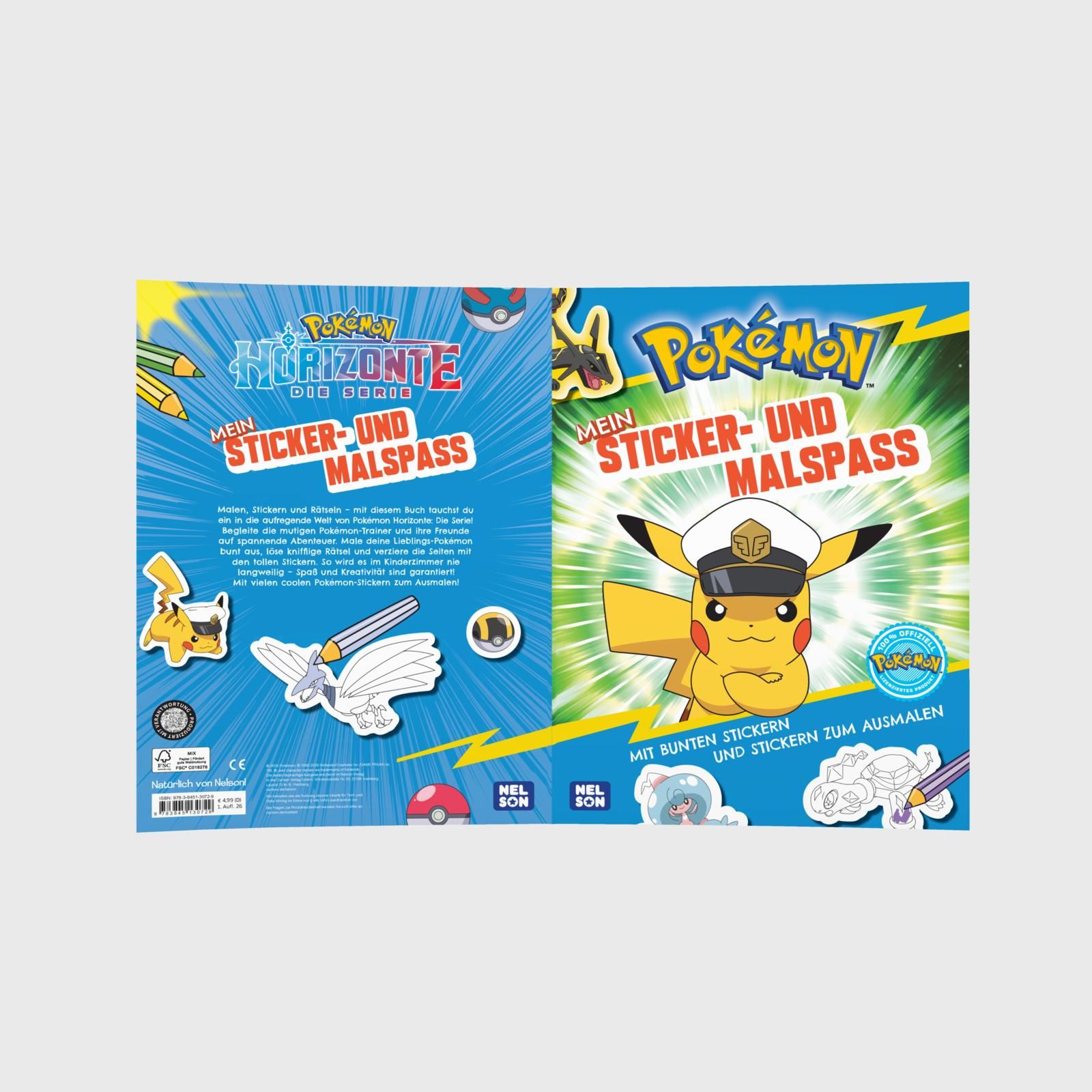 Stickerbuch, Stickers, Malspaß, Pokemon, Deckblatt