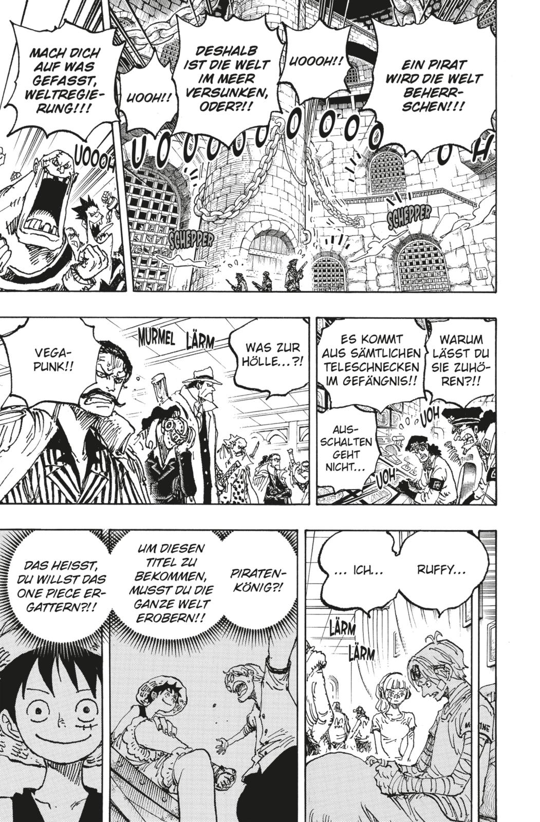 One Piece Bd.111 Piratenwelt, Comic-Szene, Burg, Gefängnis, Lärm