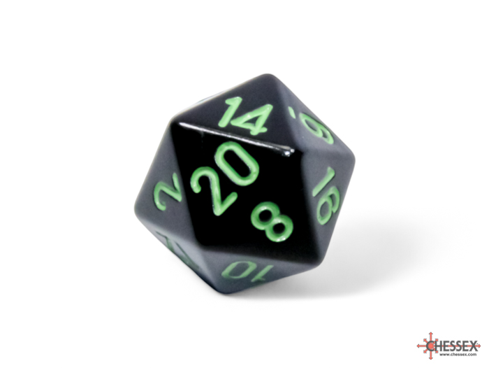 Würfel: 7er-Würfelset "Opaque" (Black/Green)