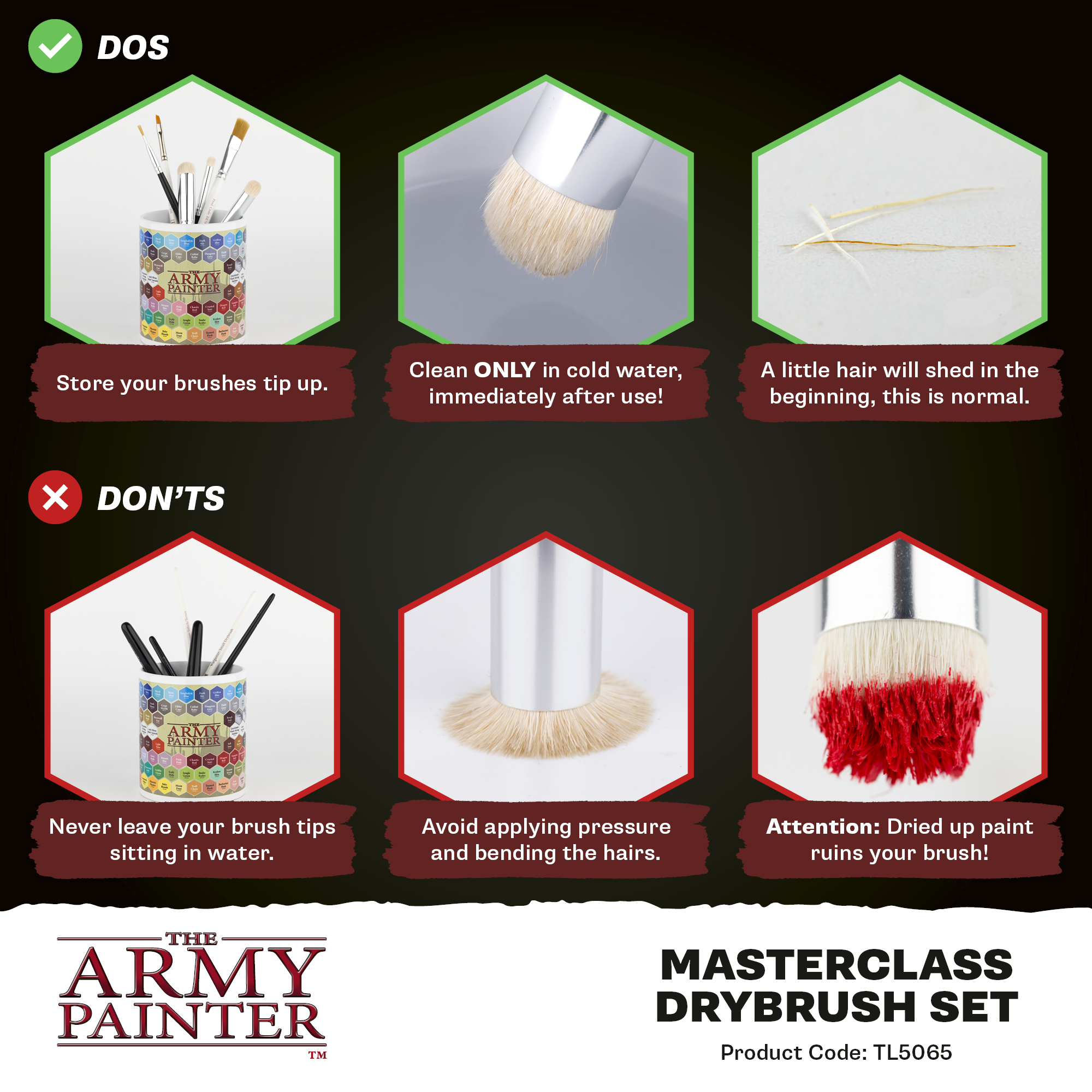 Army Painter: Masterclass Drybrush Set pinsel, pinselset, trockentechnik, künstlerbedarf, spitzen-schutz