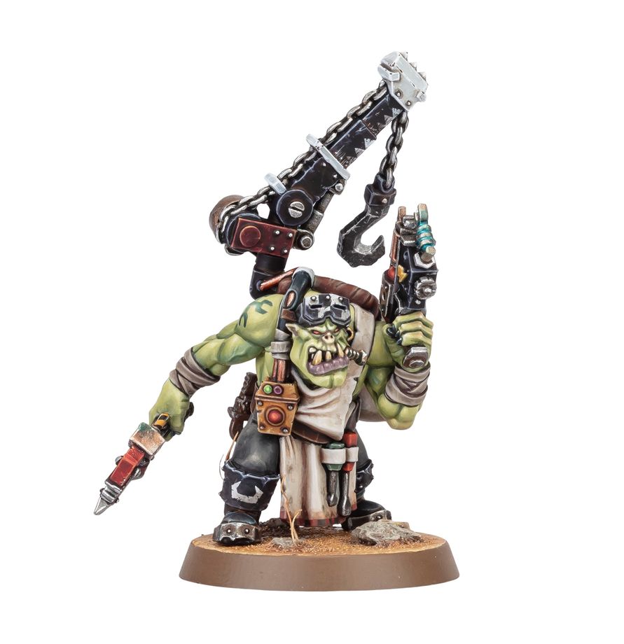 Warhammer 40K: Orks - Mek Orc, Miniature, Ork-Krieger, Waffe, Untergrund