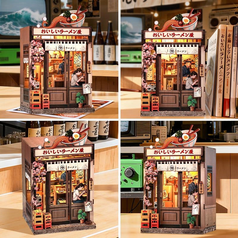 Booknook: Miniature House - Oishii Kyoto Miniature ramen shop, Ramen storefront, Restaurant model, Japanese interior, Figure display