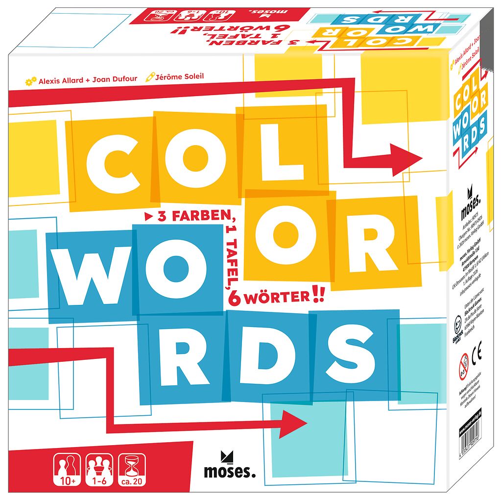 Color Words Wortspiel, Gesellschaftsspiel, Buchstabenkarten, 3 Farben, Für 1–6 Spieler