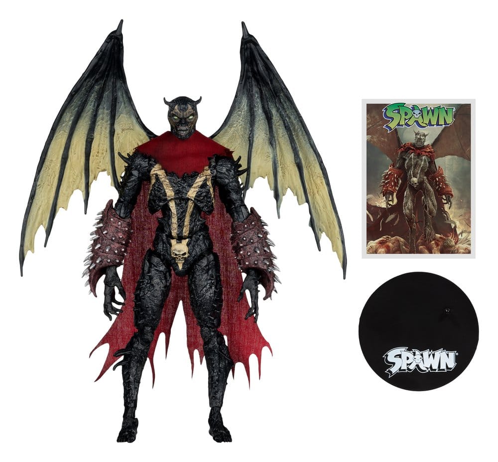 Spawn AF: Nightmare Spawn (Classic) 23cm Dämon, Flügelwesen, Skelettrüstung, Schwarze Haut, Roter Umhang
