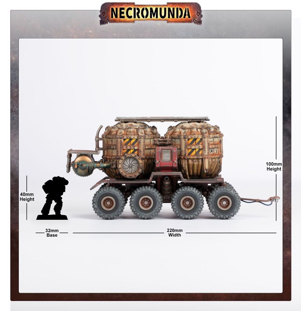 Necromunda: Promethium Tanks on Cargo-8 Ridgehauler Trailer Necromunda: Promethium Tanks on Cargo-8 Ridgehauler Trailer