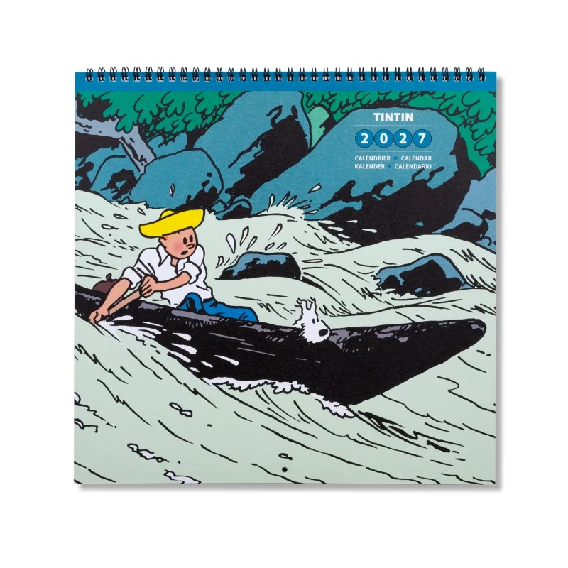 Kalender, Tintin, Comicfigur, Kanu, Wasser