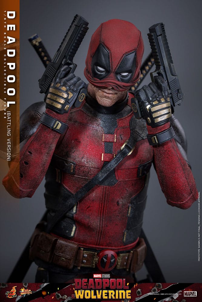 Deadpool & Wolverine AF: Deadpool Battling Version Movie Masterpiece 1/6 Scale31cm Pistole, Waffe