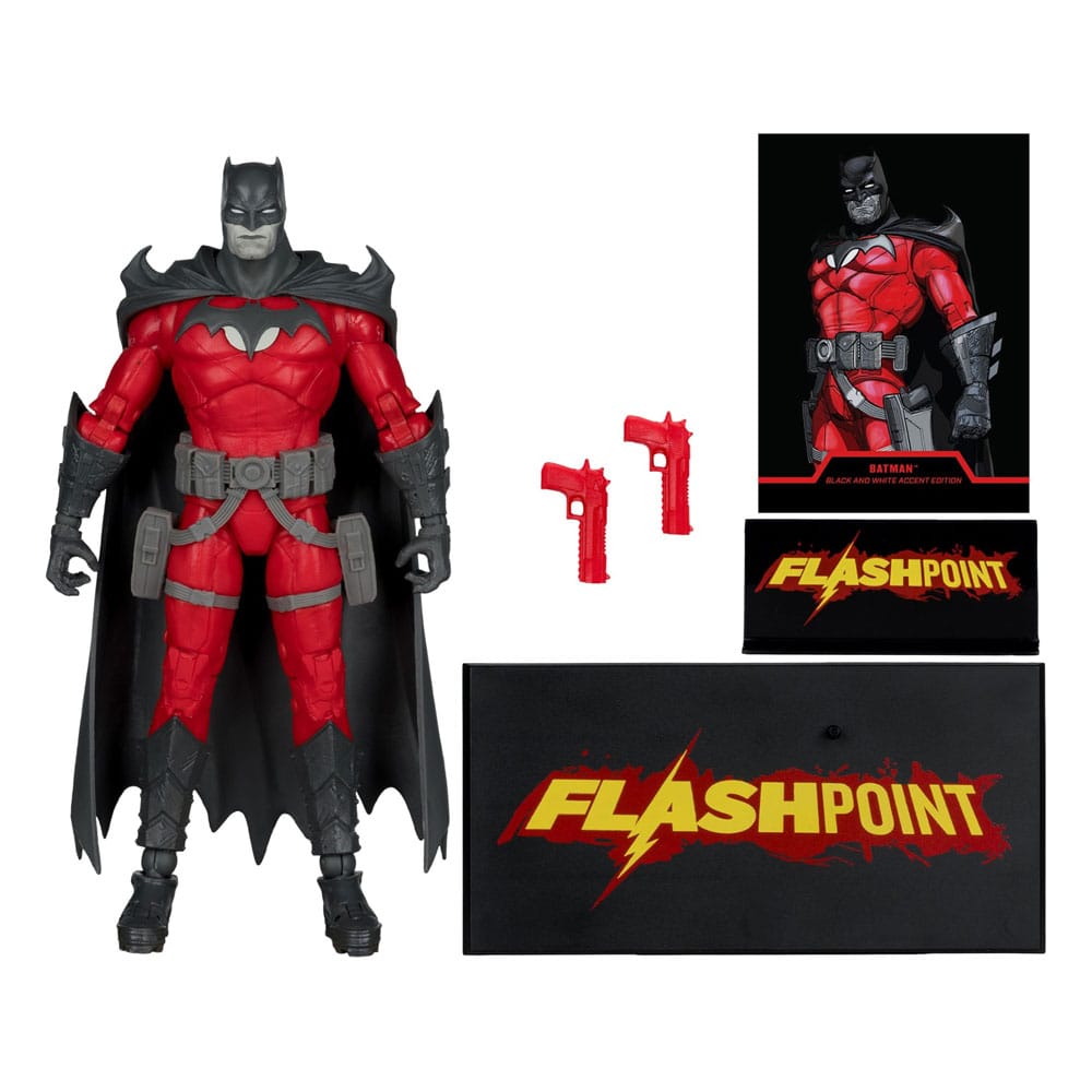 DC Multiverse AF: Batman (Flashpoint) Black & White Accent Edition Gold Label 18cm Erwachsener, Männlich, Mann, Person