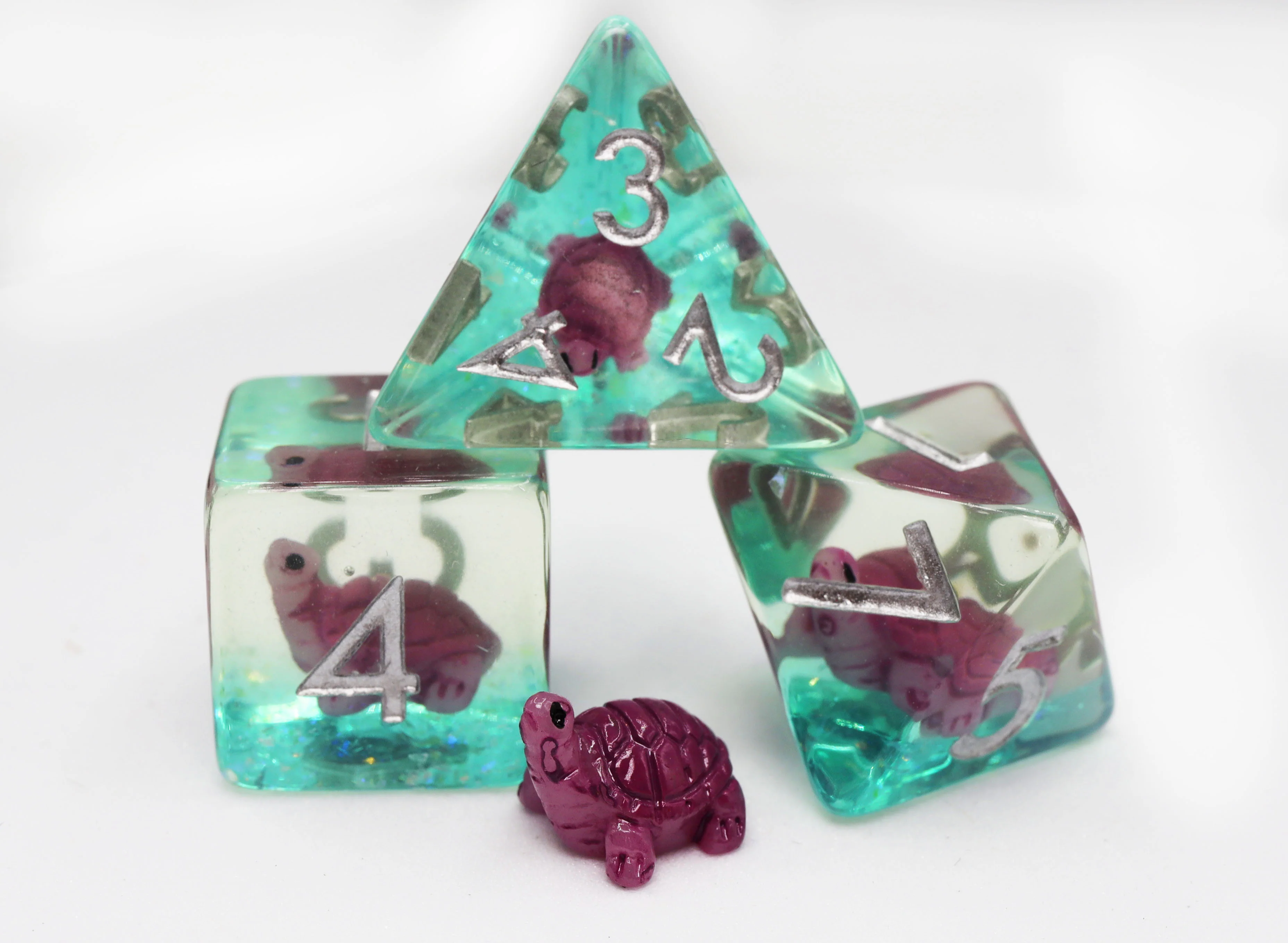 Polyhedral Dice Set: Gummy Turtle (7)