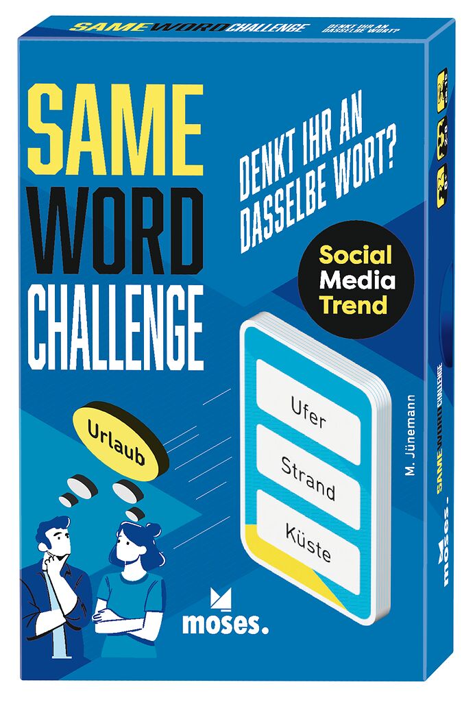 Same Word Challenge Kartenspiel, Wortspiel, Social Media Trend, Kartenbox, Urlaub