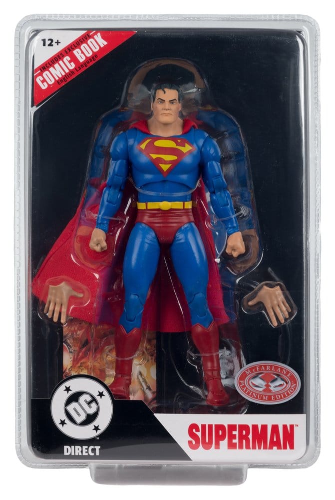 DC Direct AF: Superman (Justice #1) Page Punchers Red Platonum Edition Superheld, Actionfigur, DC Comics, Sammlerfigur, Kostüm