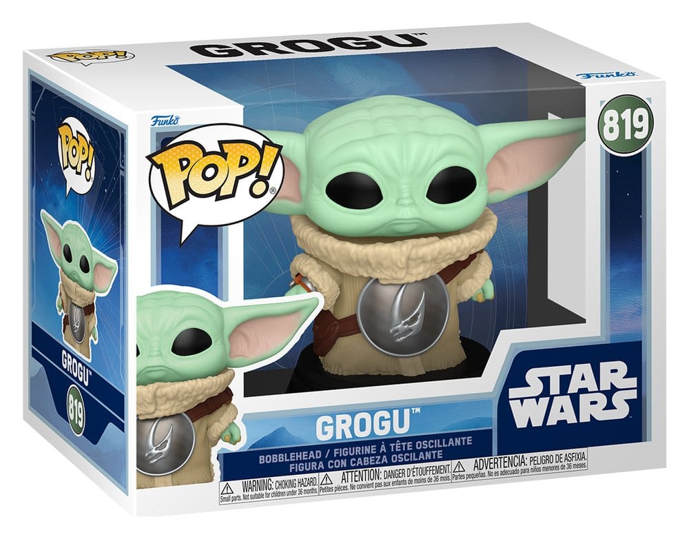 Star Wars: POP Grogu (819) GROGU, Star Wars, Bobblehead, Figur, Figur mit Plüschtier