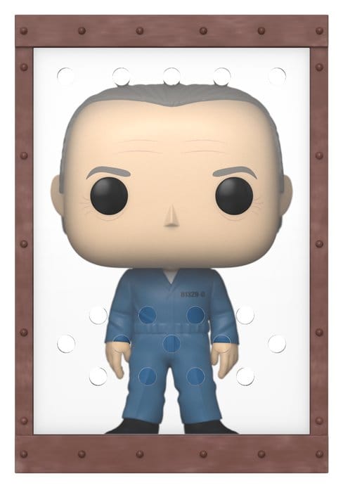 figurine aus vinyl, actionfigur, blauer jumpsuit, großer kopf, gerahmte darstellung