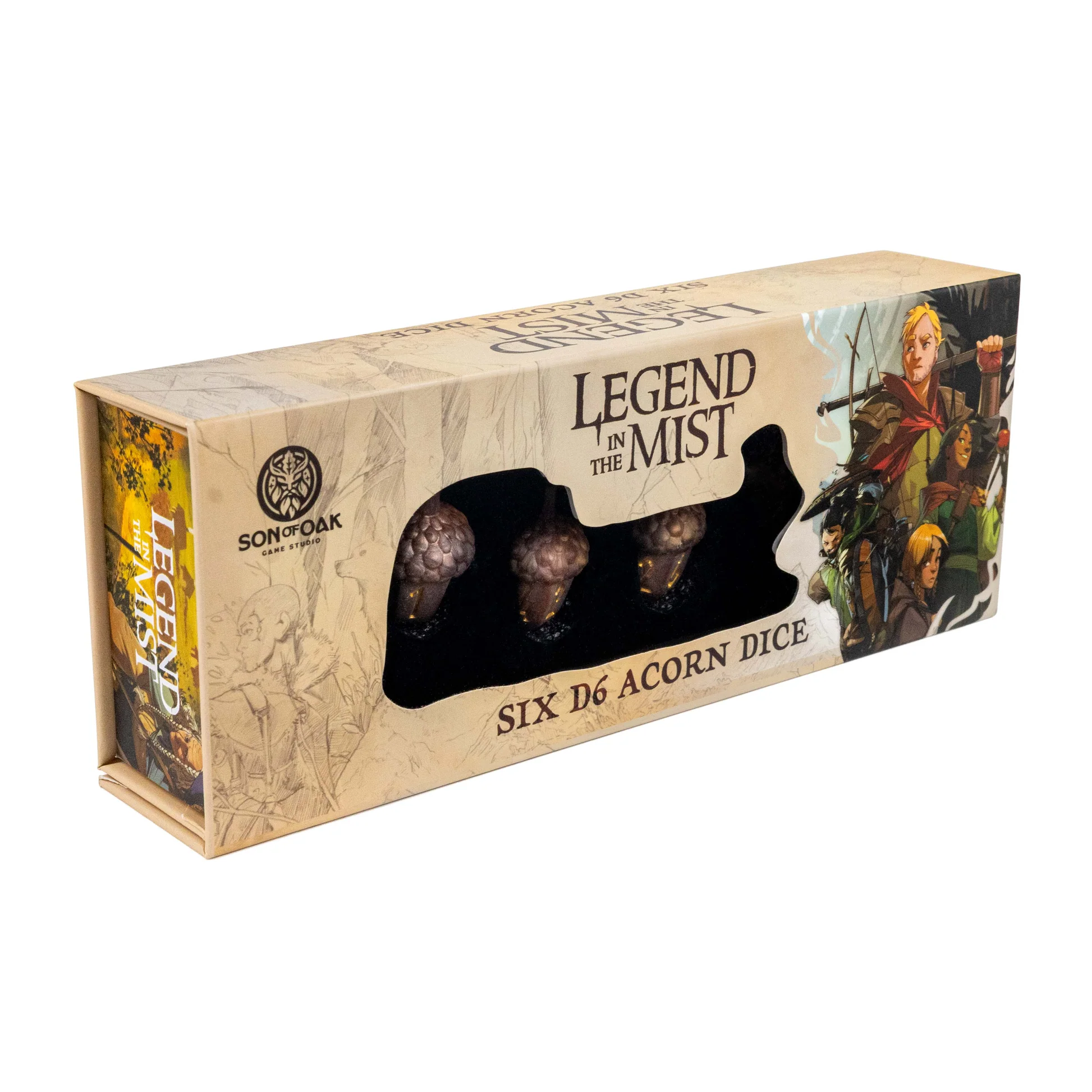 Legend in the Mist RPG: Dice Set 6xD6 Acorn Dice Six D6, Acorn Dice, Würfelset, Legend of the Mist, Sonofolk