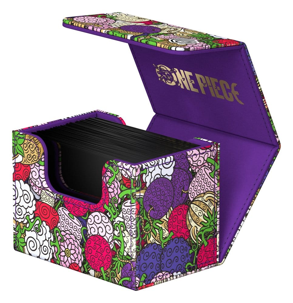 Ultimate Guard: Deckbox Sidewinder 80+ Xenoskin One Piece - Devil Fruit Make-up box, Aufbewahrungsbox, Gemustertes Etui, Lila Innenraum, Bunte Musterung