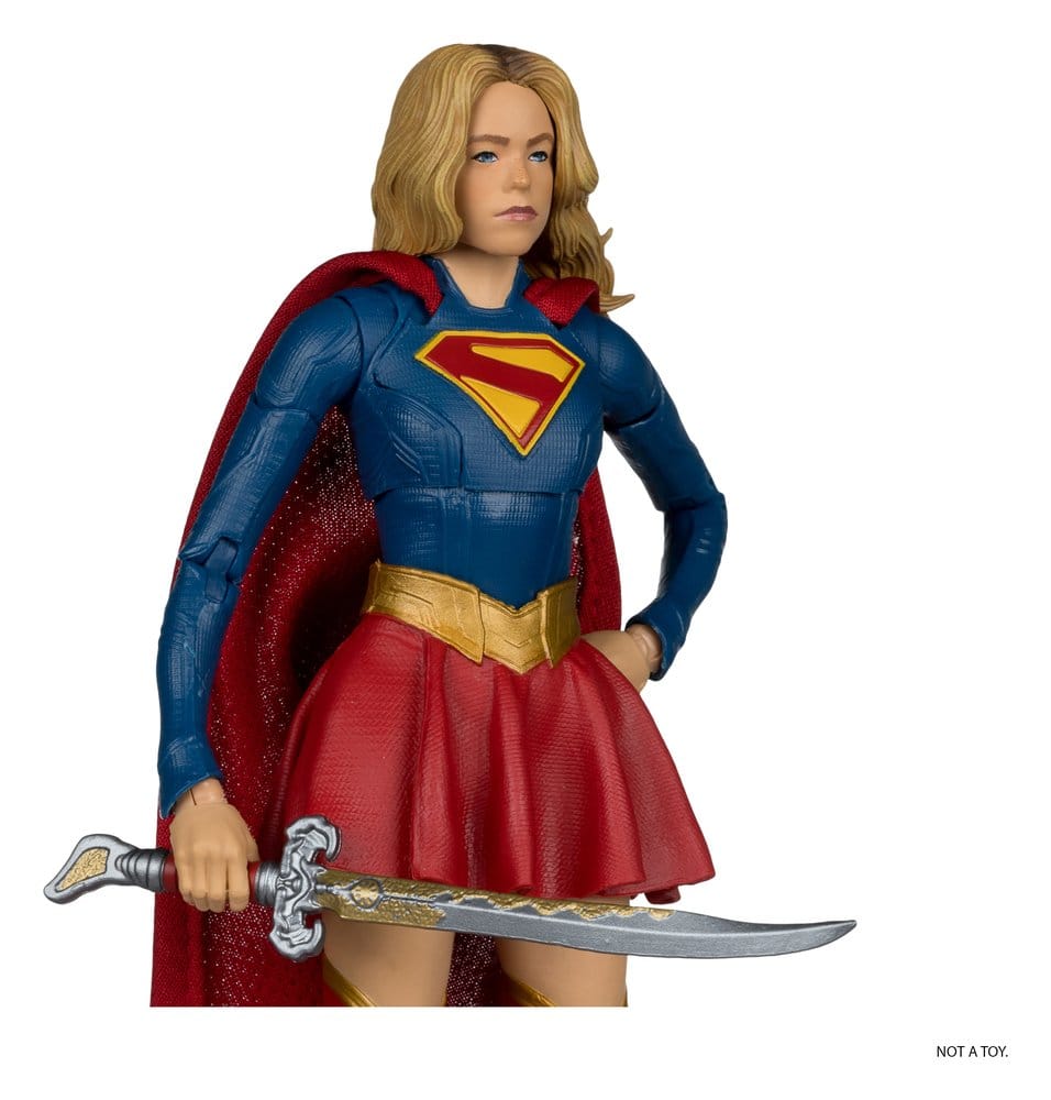 DC Multiverse AF: Supergirl & Puppy Krypto Deluxe Theatrical Edition 17cm Supergirl, Figur, Schwert, Umhang, Blauer Anzug