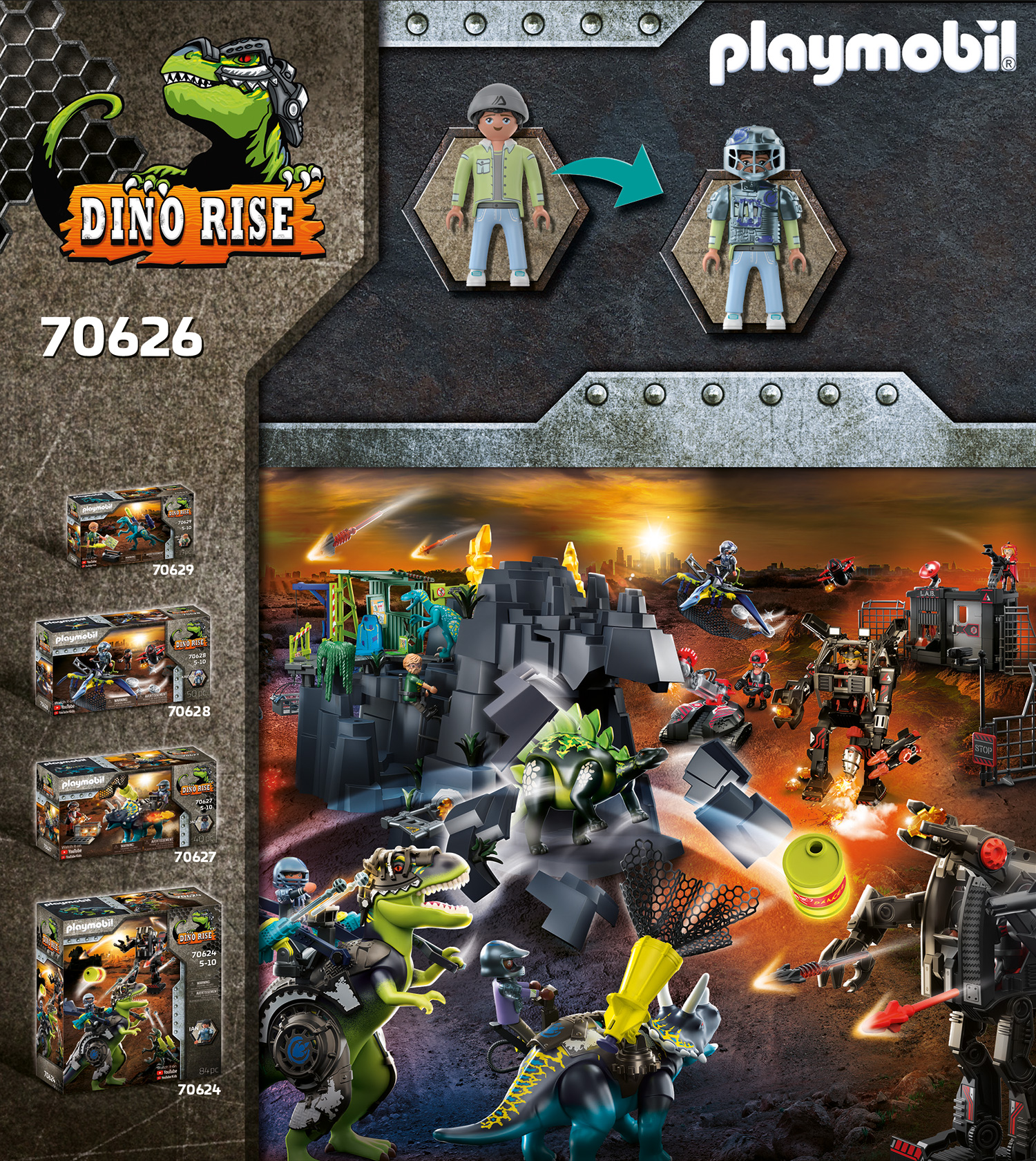 Playmobil: Dino Rise - Saichania Abwehr des Kampfläufers Playmobil: Dino Rise - Saichania Abwehr des Kampfläufers