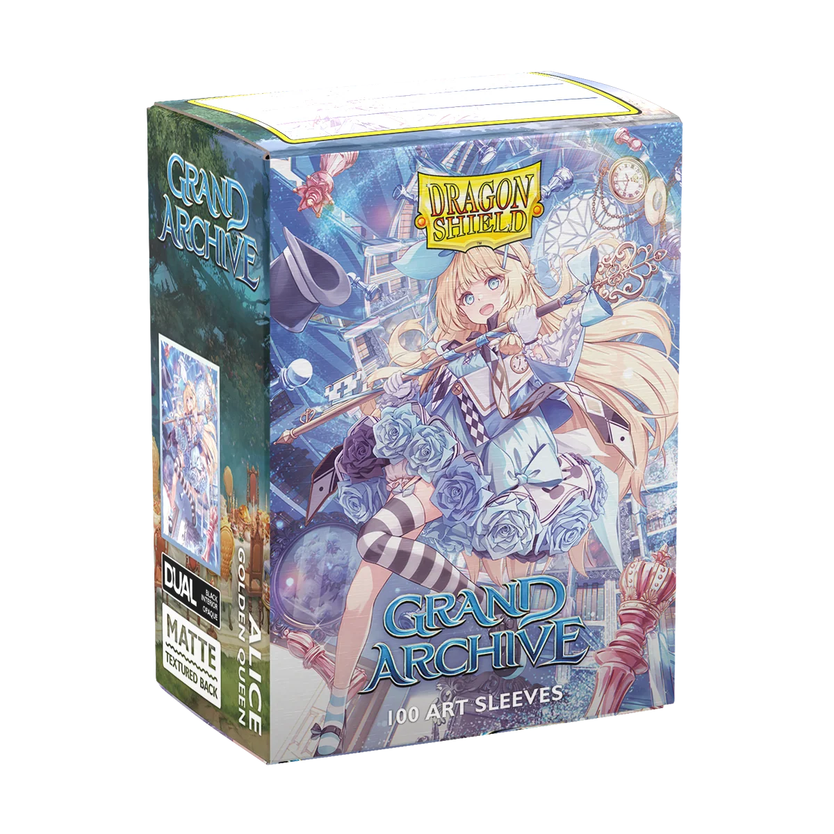 Dragon Shield: Art Sleeves Grand Archive "Alice, Golden Queen" Art sleeves, Dragon Shield, Grand Archive, 100 art sleeves, box art