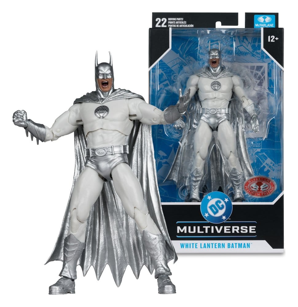 DC Multiverse AF: White Lantern Batman (Brightest Day) Red Platinum Edition 18cm Actionfigur, Batman, DC Multiverse, White Lantern, Silberne Kleidung