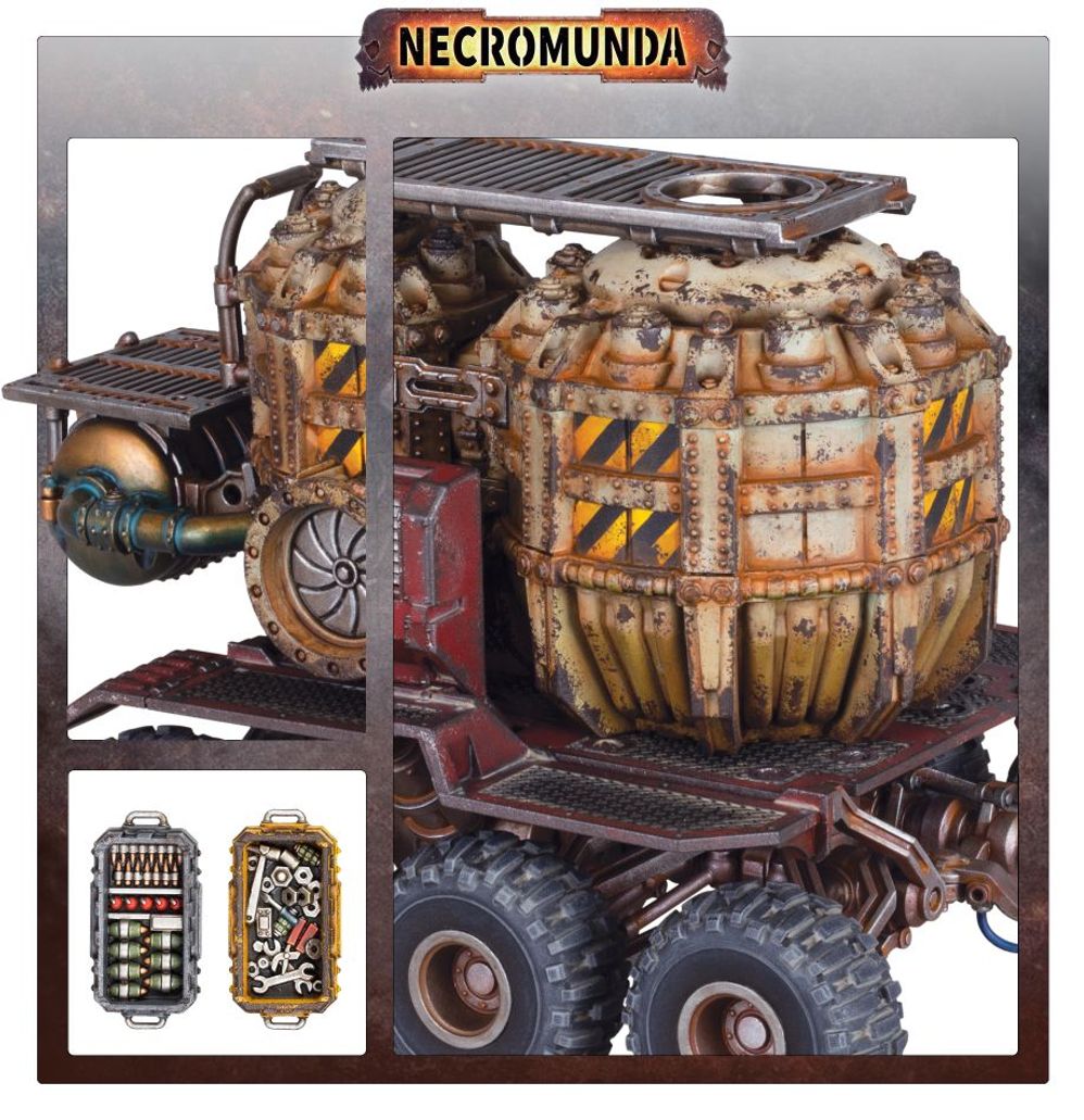 Necromunda: Promethium Tanks on Cargo-8 Ridgehauler Trailer Necromunda: Promethium Tanks on Cargo-8 Ridgehauler Trailer