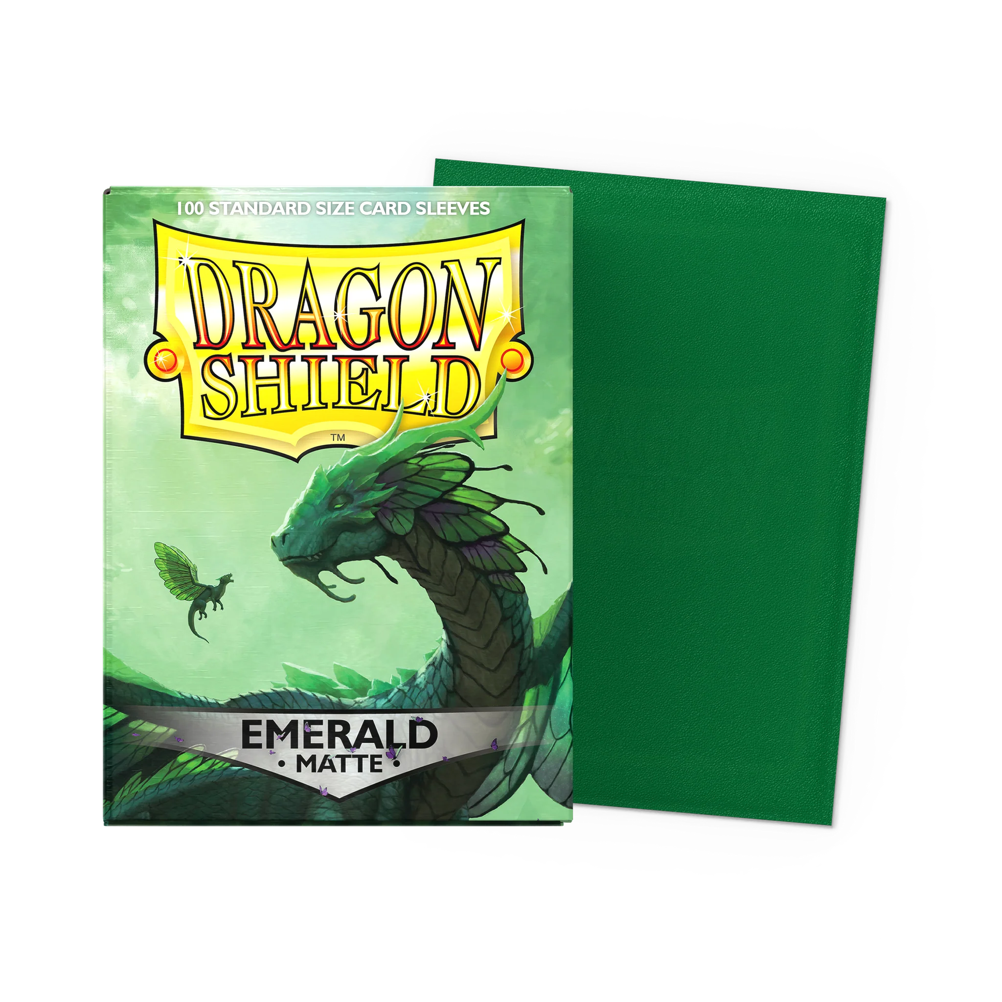 dragon shield, card sleeve, emerald matte, dragon, grün
