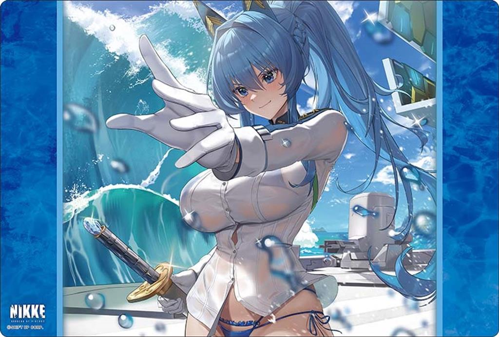 anime, blauhaarig, schwert, handschuhe, bikini-hose