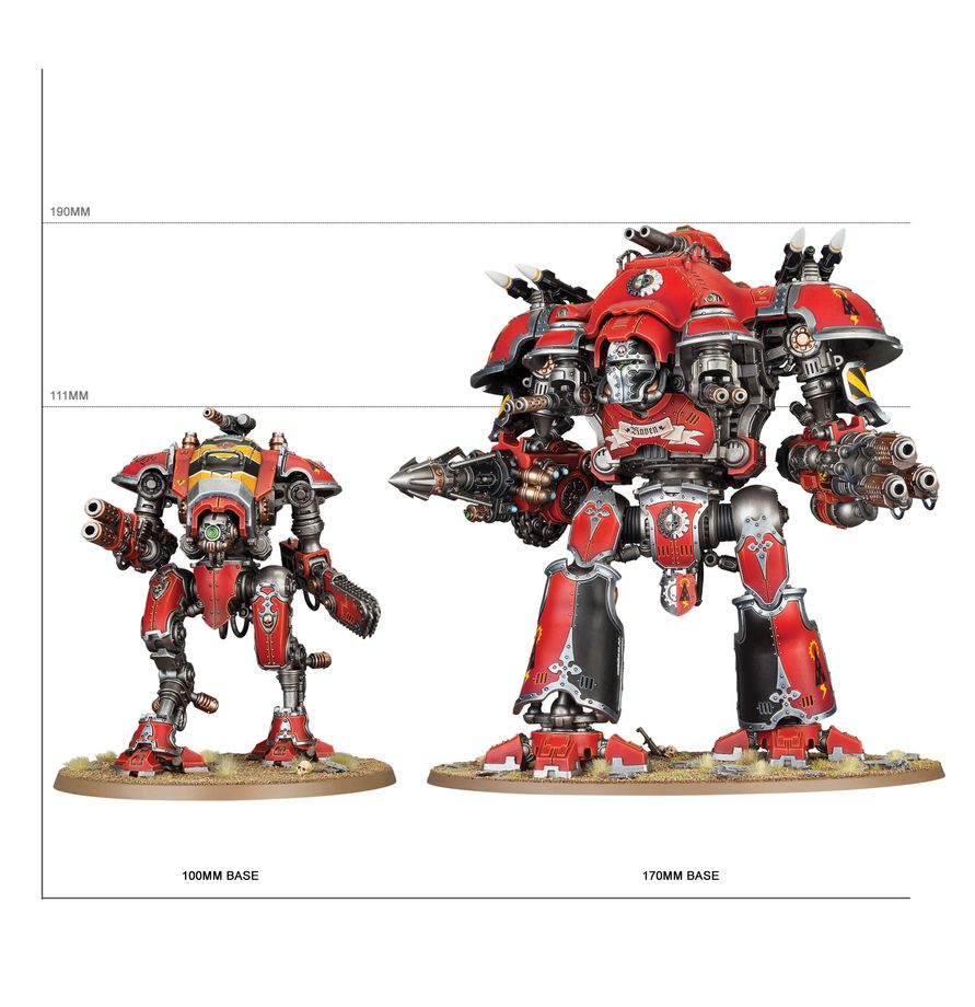 Warhammer 40k: Imperial Knights - Eye of Terror Batallion Warhammer, Dreadnought, Mecha, Rote Rüstung, Miniatur