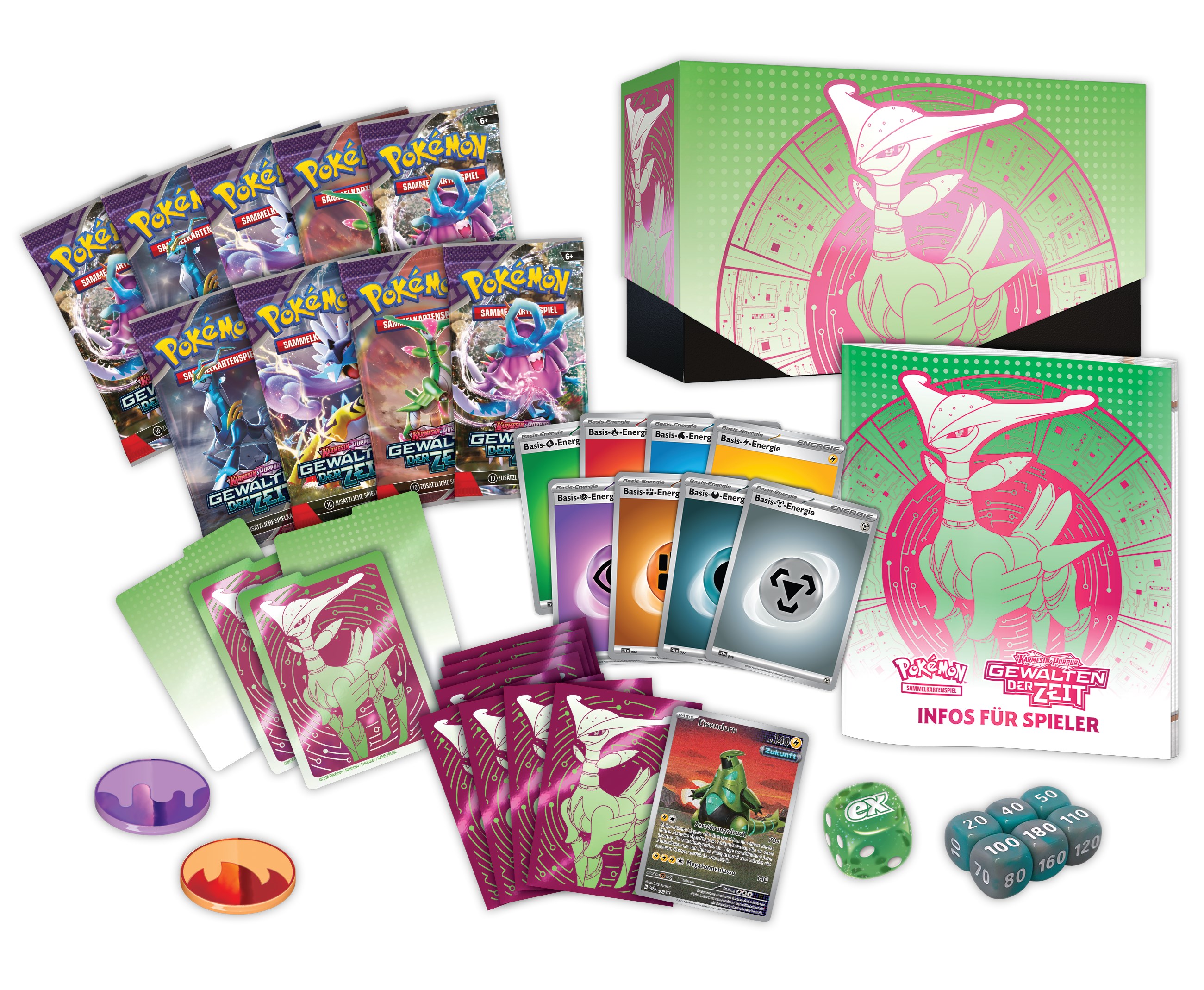 Pokémon CCG dt.: Karmesin & Purpur Gewalten der Zeit Top-Trainer-Box Grün (KP05)