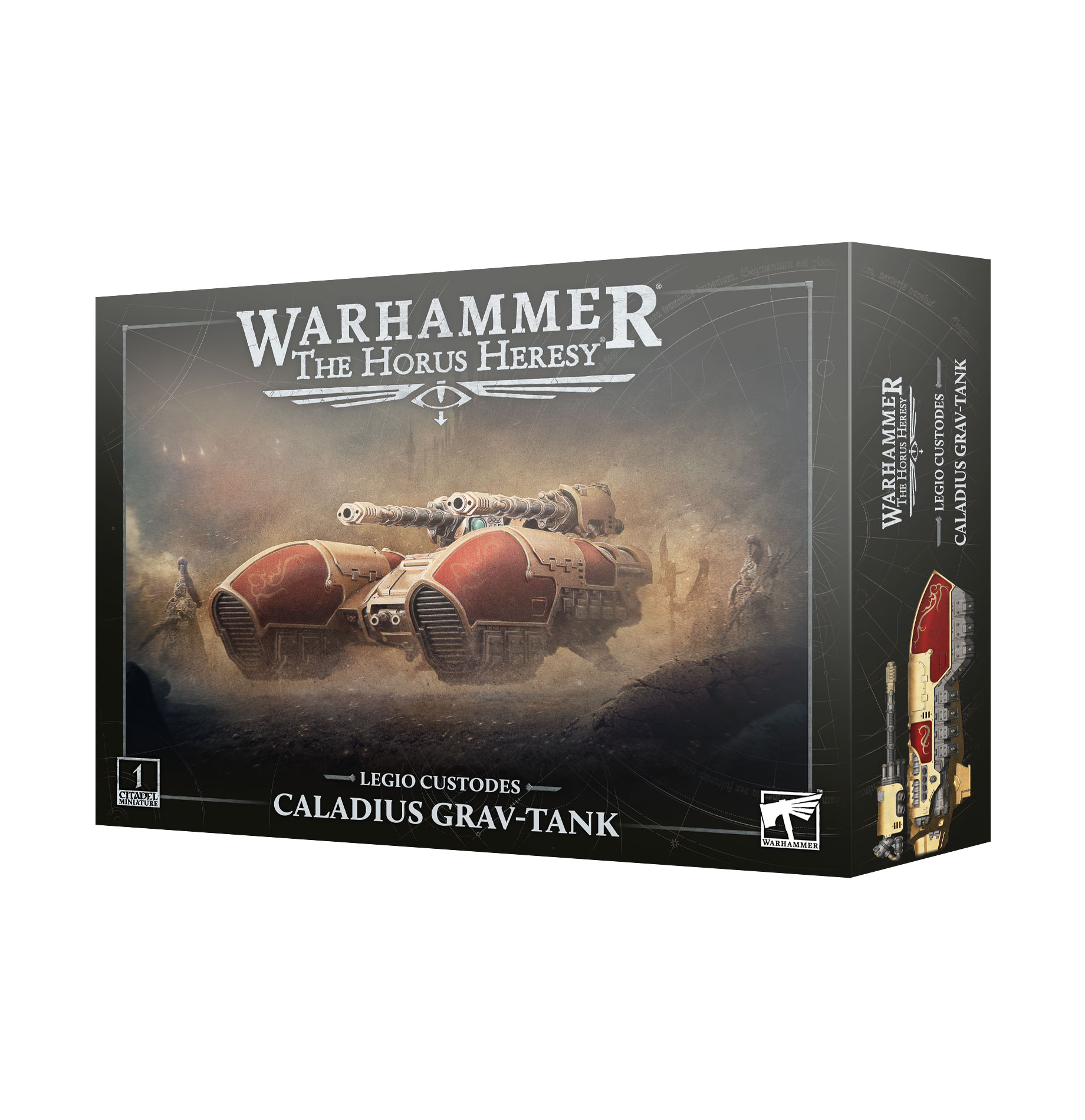 tank, caladius grav-tank, warhammer, box art, miniatüre