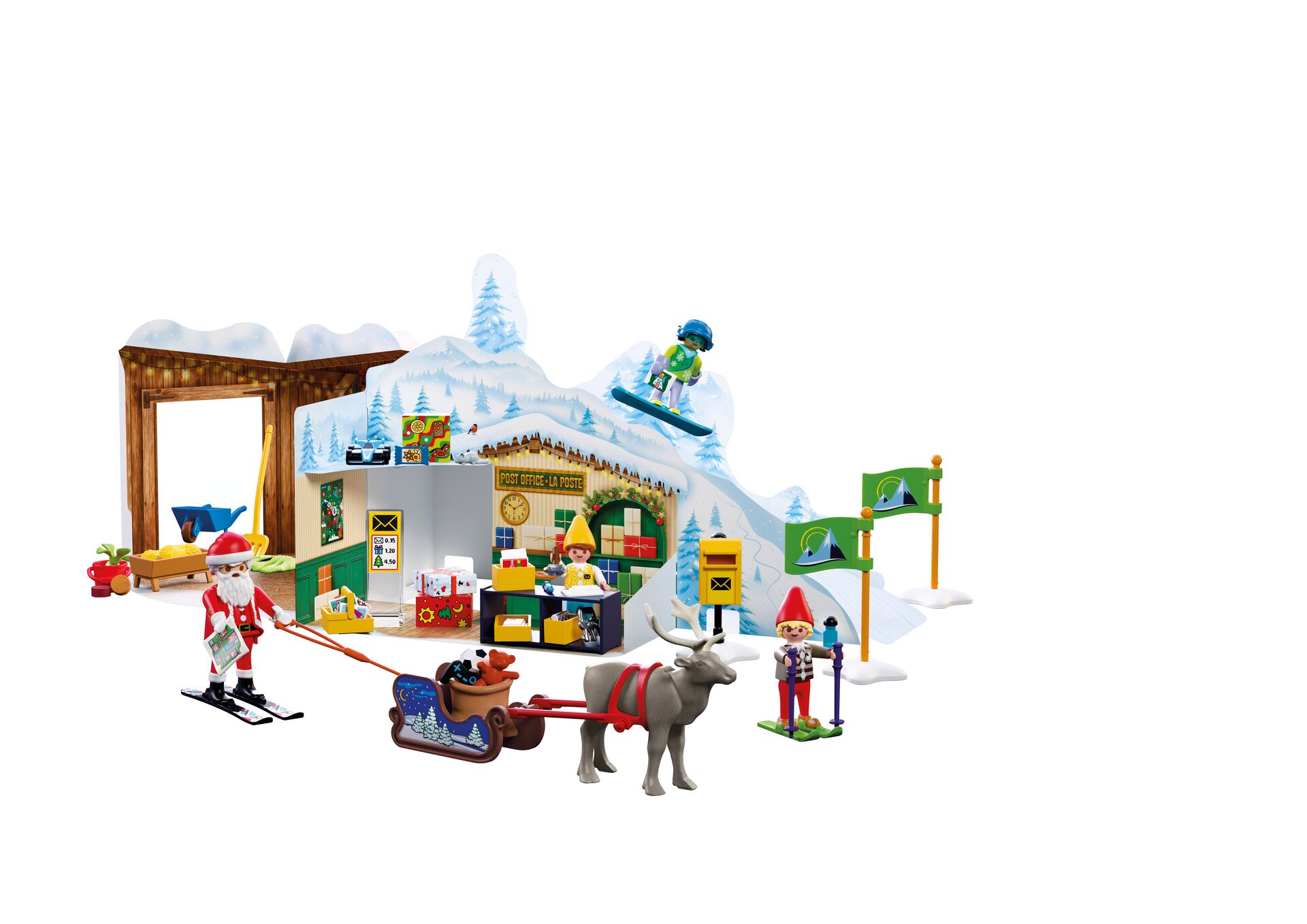 Playmobil: Adventskalender - Am Nordpol Spielzeuglandschaft, Winterlandschaft, Ski-Paket, Schlittenhunde, Rentier