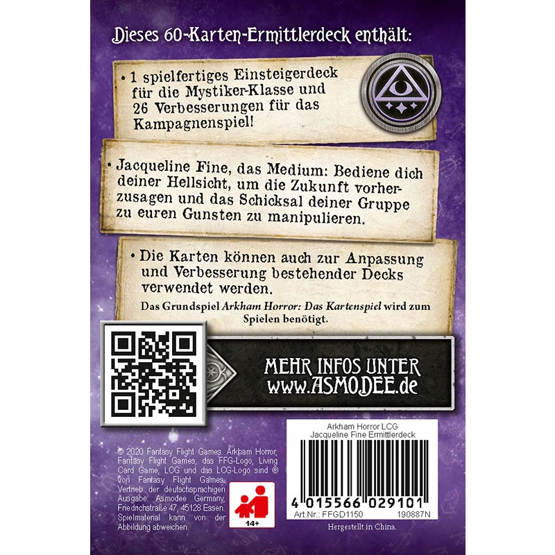 Arkham Horror LCG dt.: Ermittlerdeck Jacqueline Fine (Mystikerin)