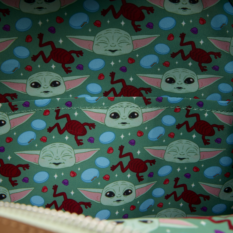 Star Wars: Rucksack Grogu & Anzellan Kunstleder baby-yoda, grogu, grün-pattern, star-wars, stoffmuster