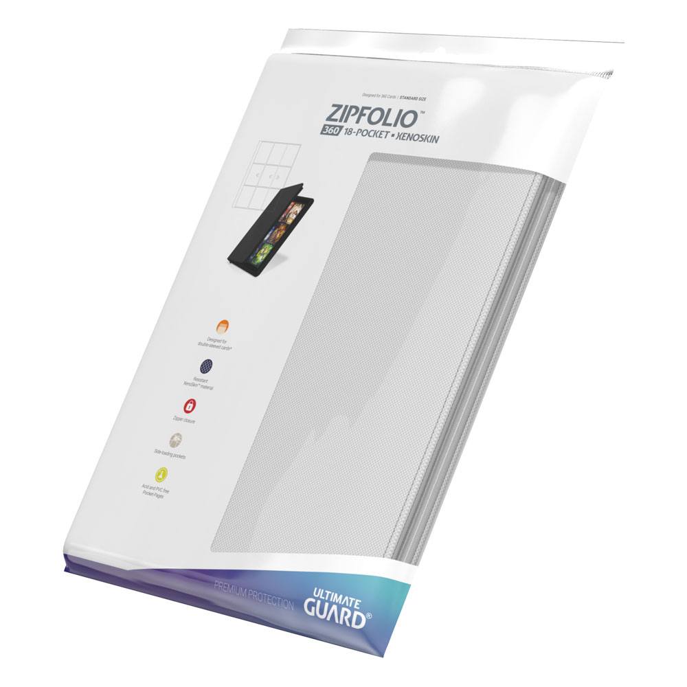Ultimate Guard: Zipfolio Xenoskin 18-Pocket weiß Tablet-Hülle, Zippered Case, Pocket, Kunstleder, Schutzhülle