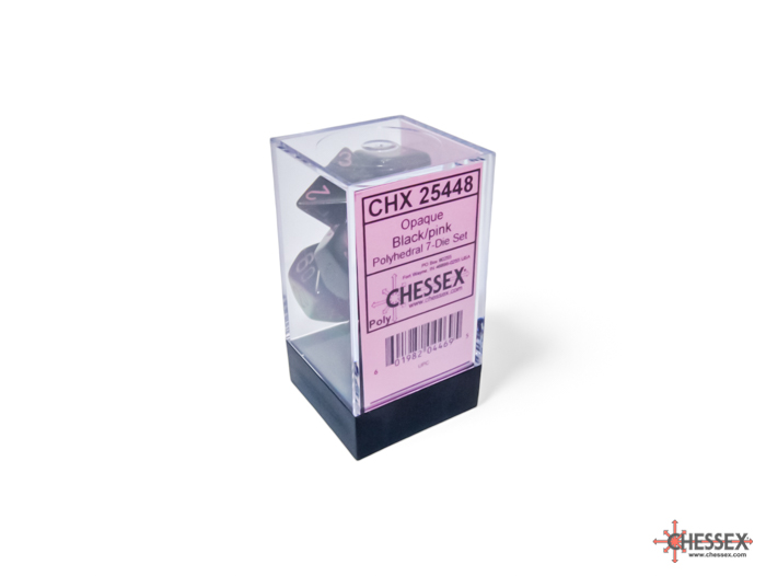 Würfel: 7er-Würfelset "Opaque" (Black/Pink)