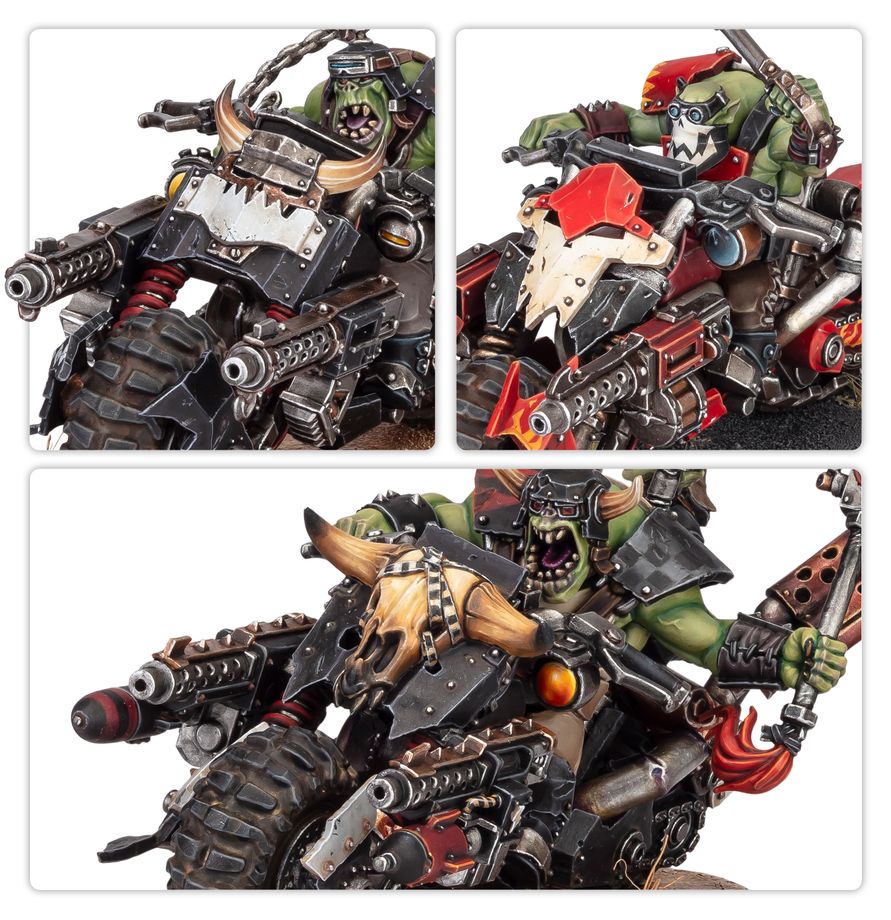 Ork, Motorrad, Krieger, Schädelornament, Gleiter/Chopper