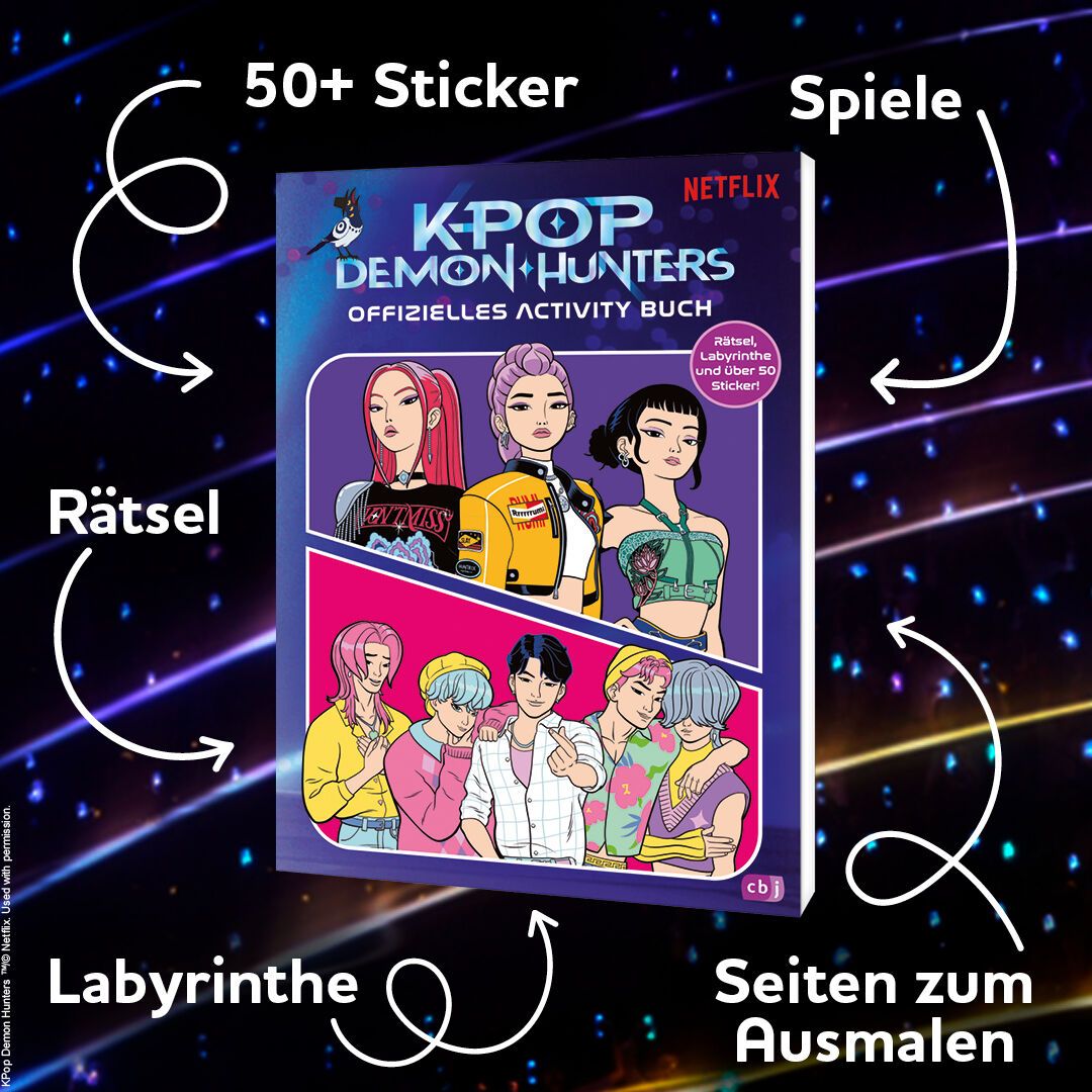 K-Pop, Demon Hunters, Aktivitätsbuch, Sticker-Set, Rätselbuch