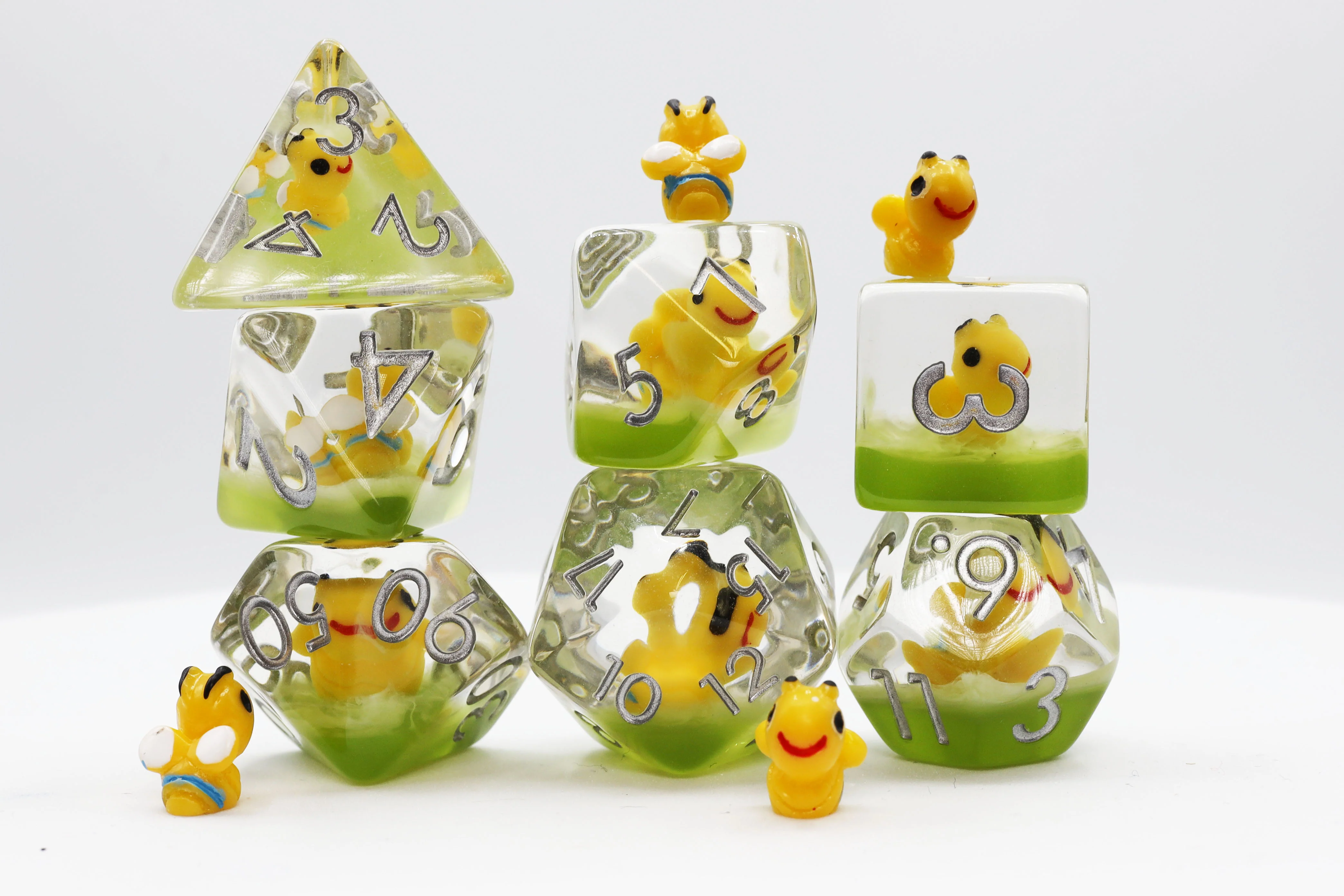 Polyhedral Dice Set: Happy Bees (7)