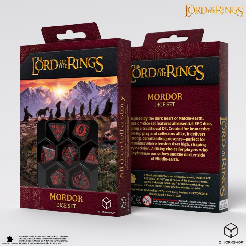 Lord of the Rings: Mordor Dice Set Würfelset, D6 Würfel, Mordor, The Lord of the Rings, Spiele-Set
