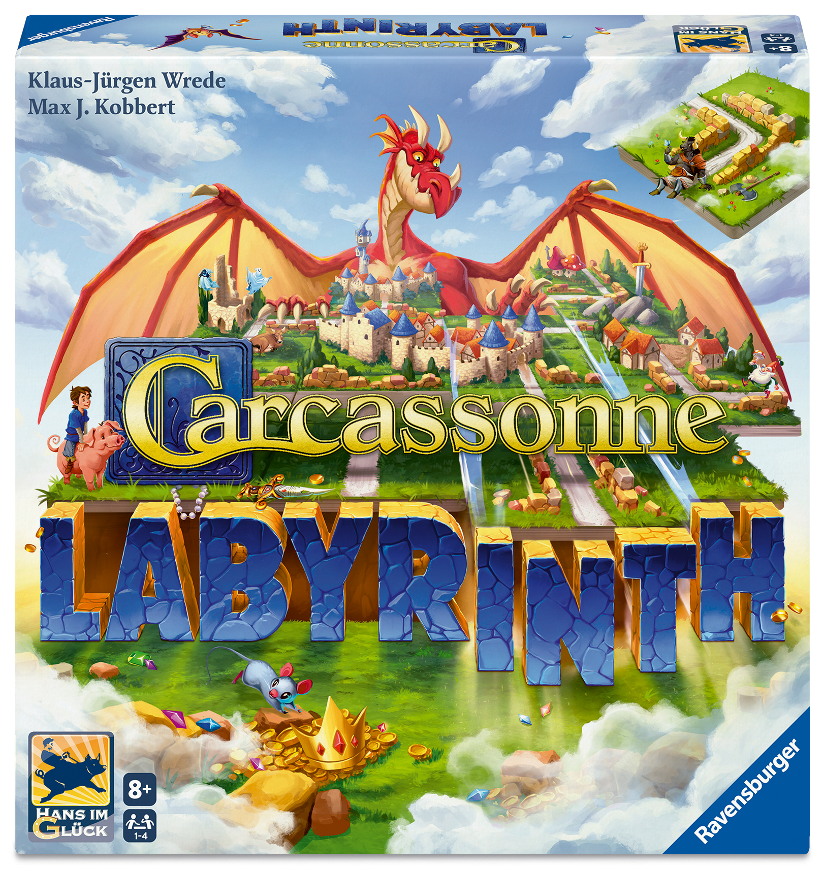 Carcassone: Labyrinth dragon, castle, board game, labyrinth, fantasy landscape